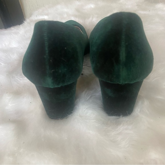 Eloquii Emerald Green Velvet Festive Heels Size 9 Wide - Picture 6 of 12